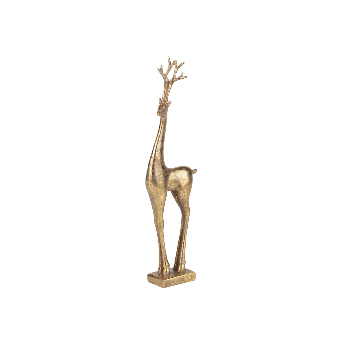 Antique Gold Finish Resin Reindeer Table Piece