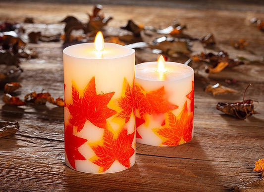 Battery Maple Leaf Candle
