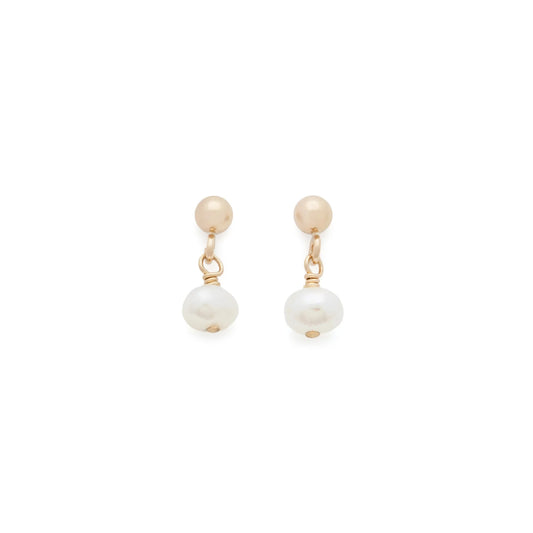 Billie Earrings Pearl and Gold