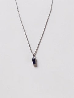 Blue Sapphire Baguette Necklace