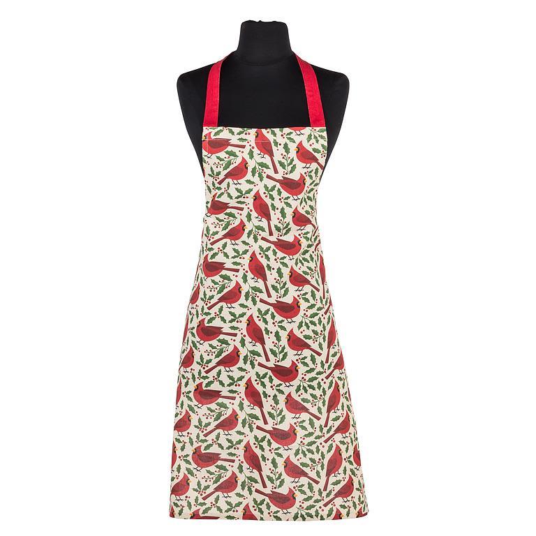 Cardinals with Holly Apron