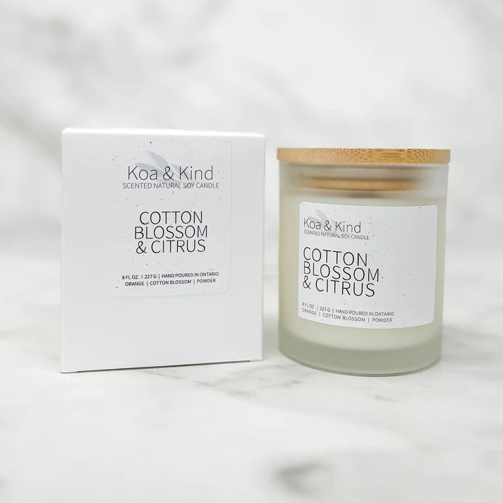 Cotton Blossom & Citrus Scented Soy Candle