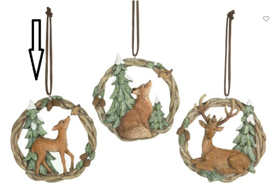 Disc Ornament with Wildlife