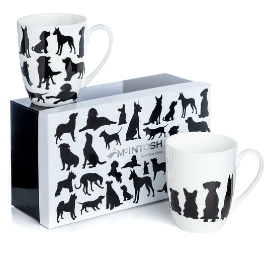 Dog Silhouette Mug Pair