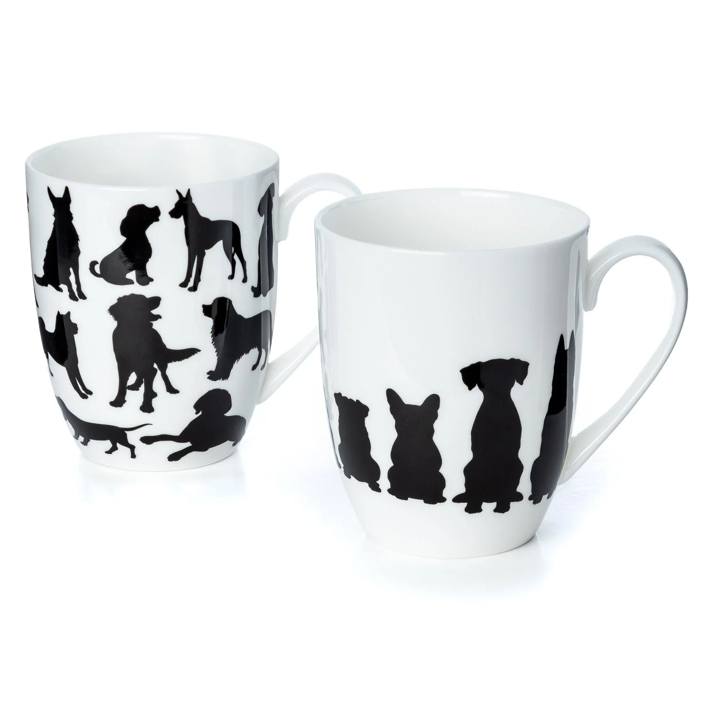 Dog Silhouette Mug Pair