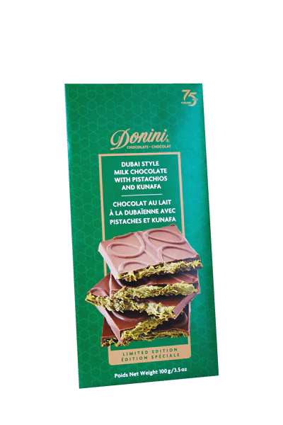Dubai Style Milk Chocolate with Pistachios and Kunafa Bar