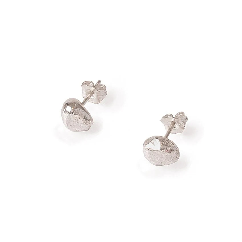 Silver Bead Stud Earrings