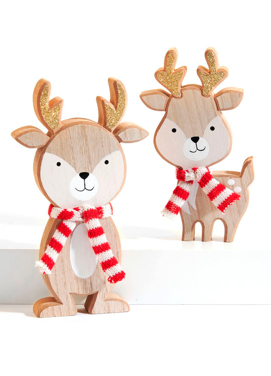 Festive Reindeer with Wool Scarf