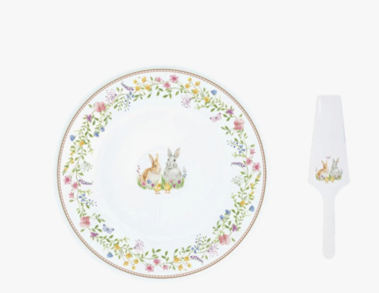 Happy Easter Cake Plate with Server