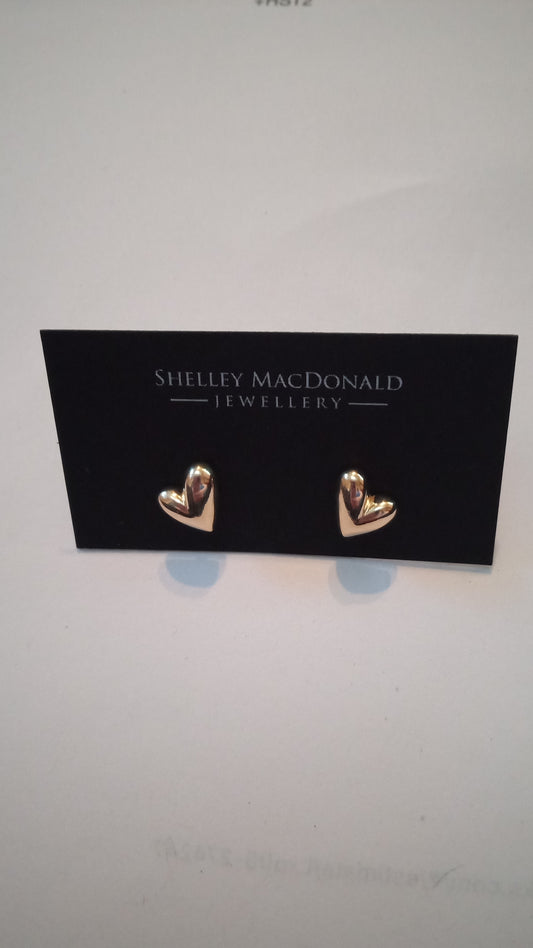 Heart Shaped Studs Gold Filled