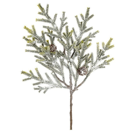 Heavy Snow Branch w/Cones 15"L
