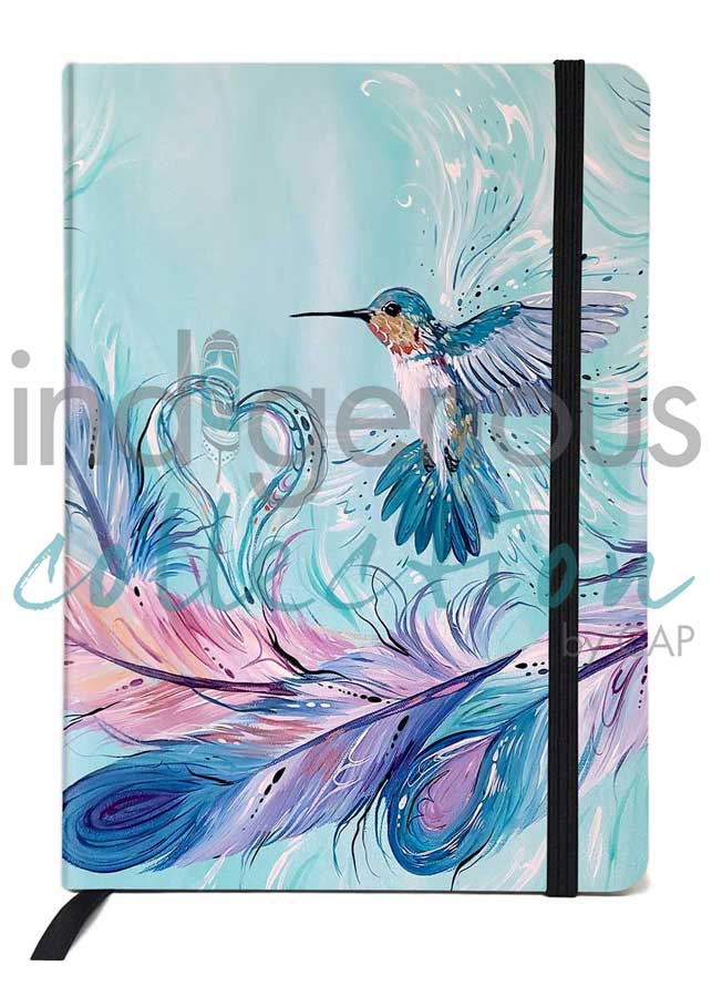 Hummingbird Feathers Lined Journal