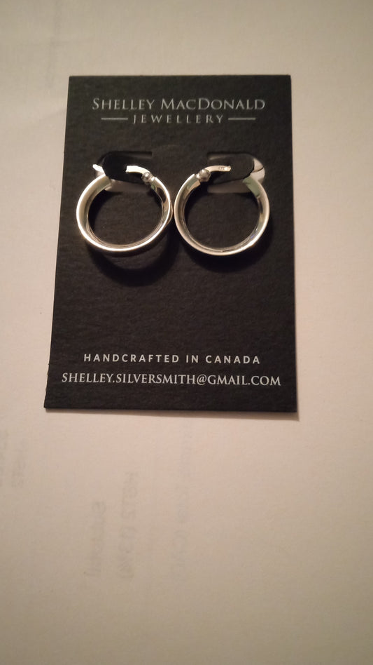 Large Inside Out Silver Hoops