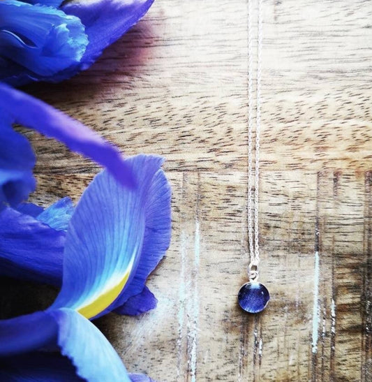 Iris Necklace w sterling silver chain