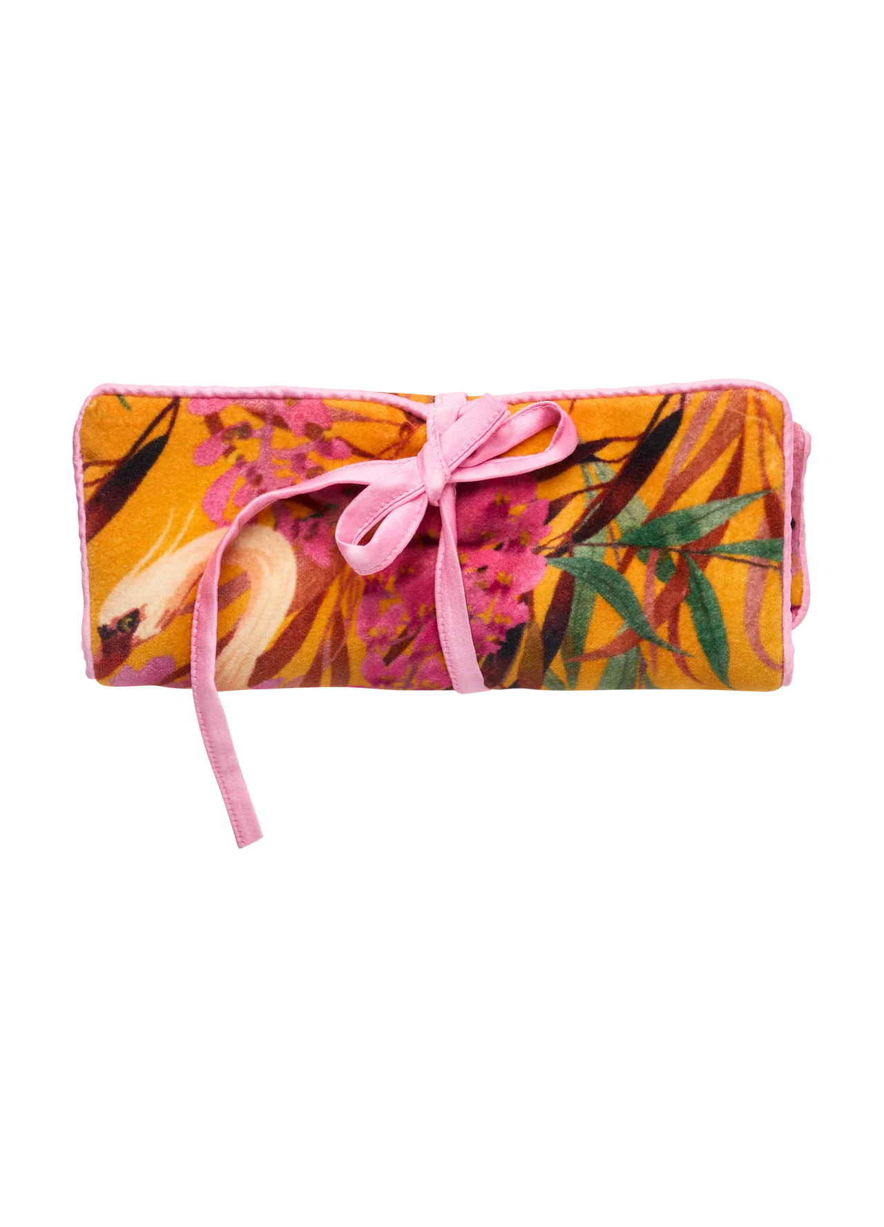 Oriental Crane Jewellery Roll in Ochre