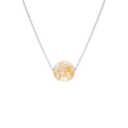 Lucite Ball Pendant with 24 Karat Gold Leaf