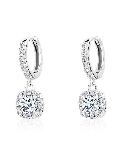 Moissanite Dangle Earrings Medium .50ct Sterling Silver - Larus
