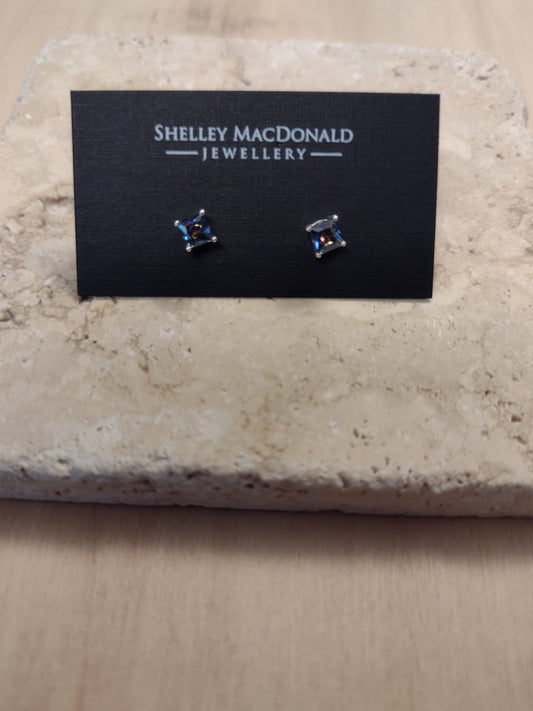 Mystic Topaz Square Stud  Earrings