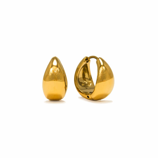 Oval Puff Hoop Earrings