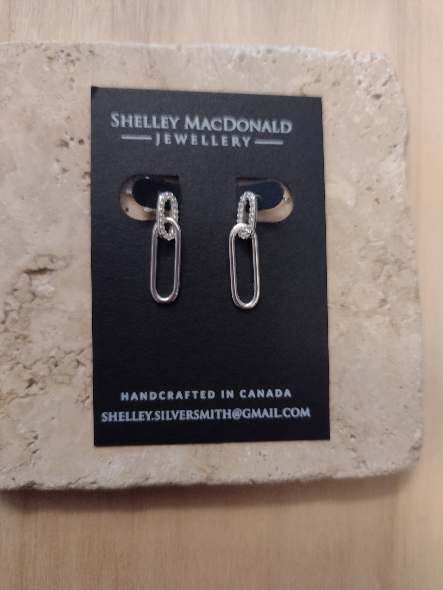 Pave Double Oval Dangle Earrings