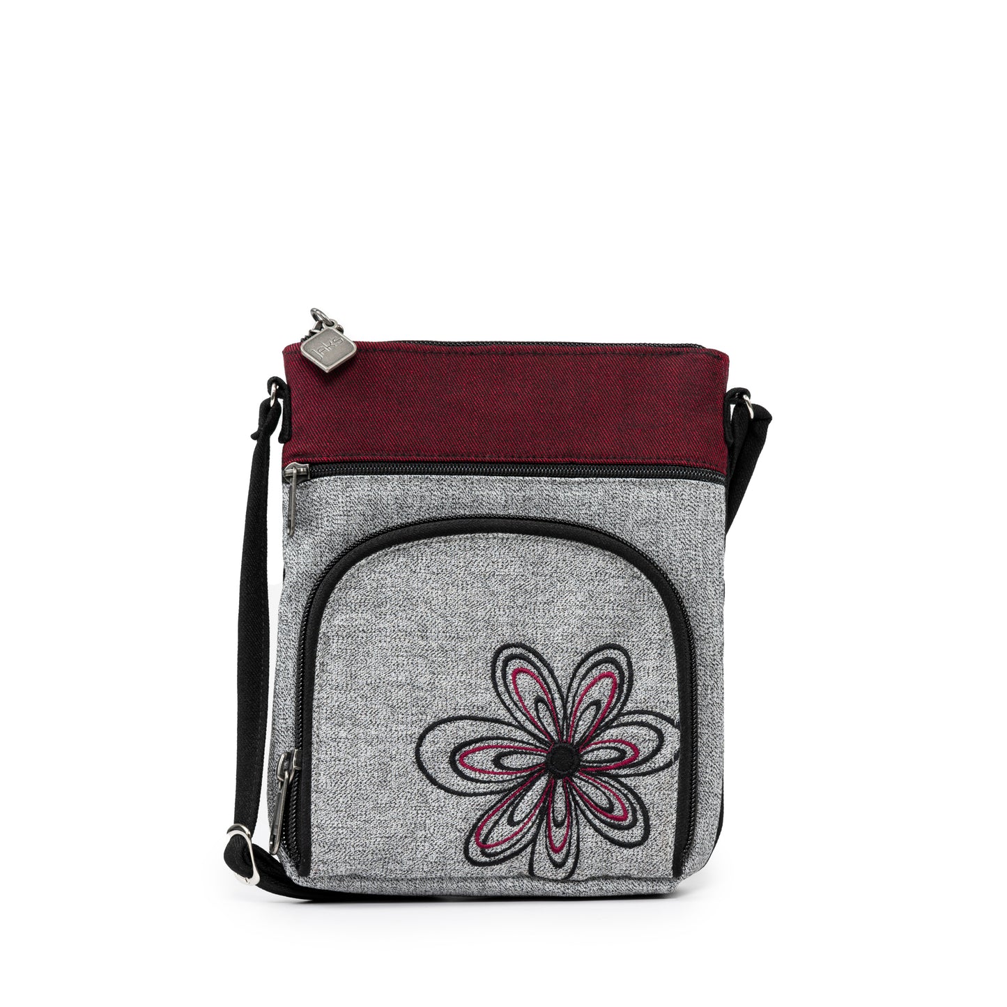 Grab and Go Pouch with Embrpoidered Flower