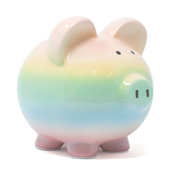 Large Rainbow Ombre Piggy Bank