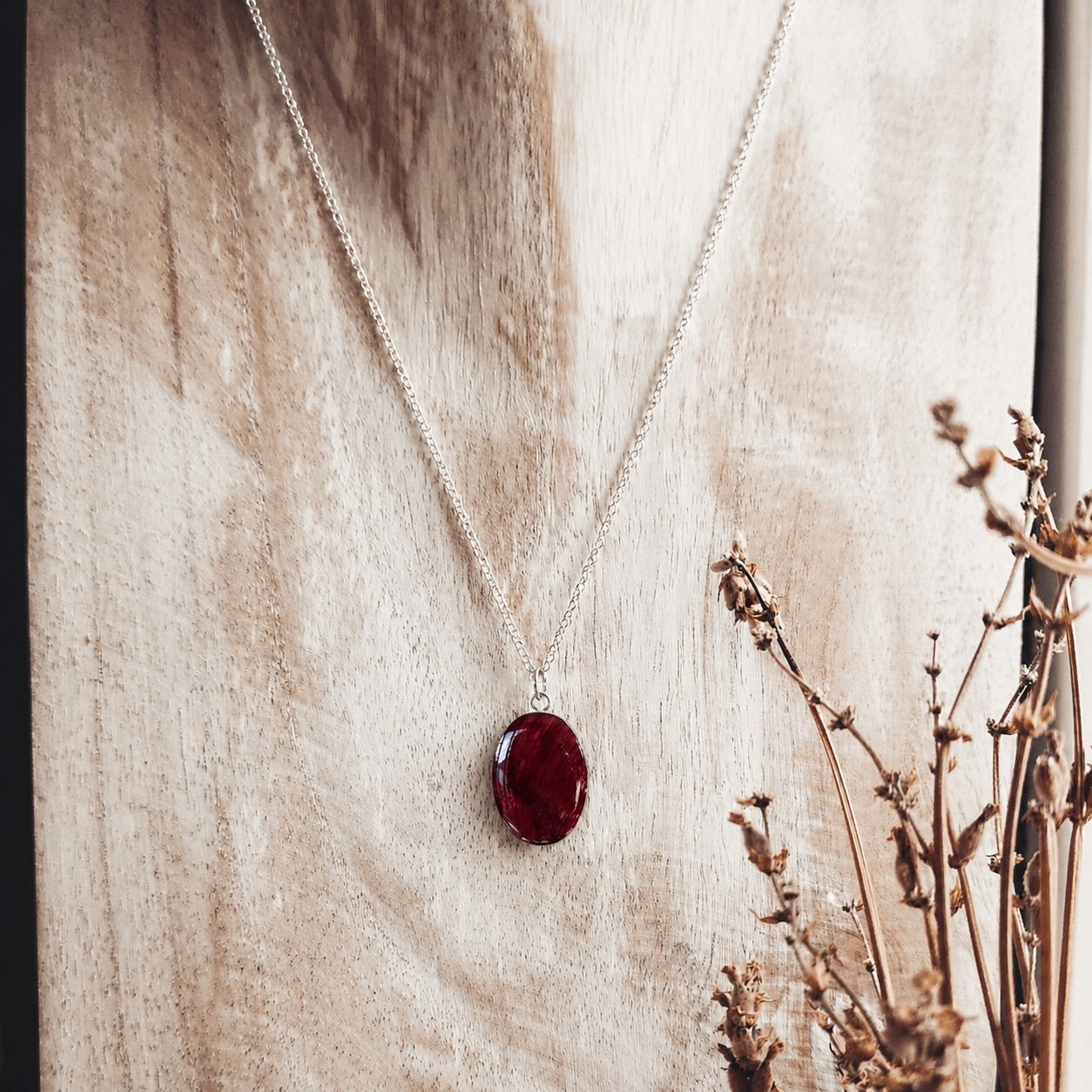 Tulip Necklace Sterling Silver 13x18mm Real Flower - Made in Canada