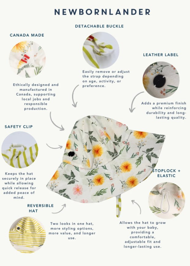 Baby Summer Hat Medium  Flowers & Ferns