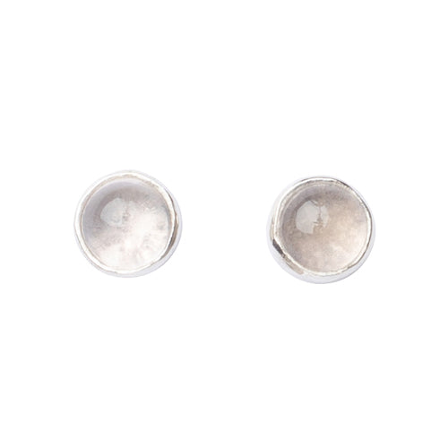 Rose Quartz Round Stud Earrings