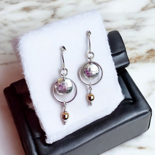 Sarah Earrings 1.5" Gold Plated Sterling Silver - Made in Canada