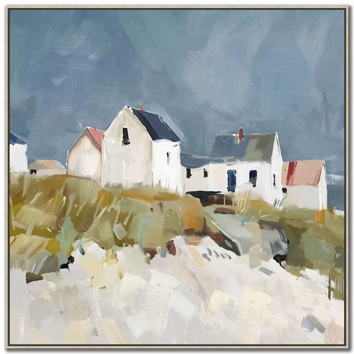 Seaside Cottages I & II Framed Artwork Bundle