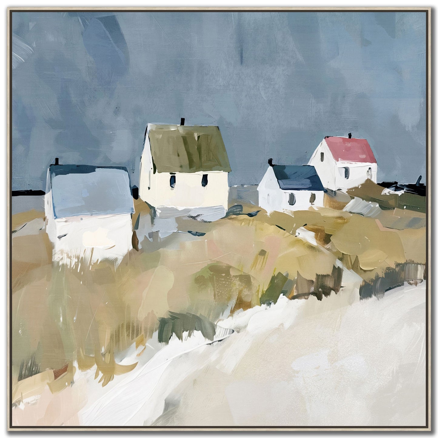 Seaside Cottages II Framed Artwork