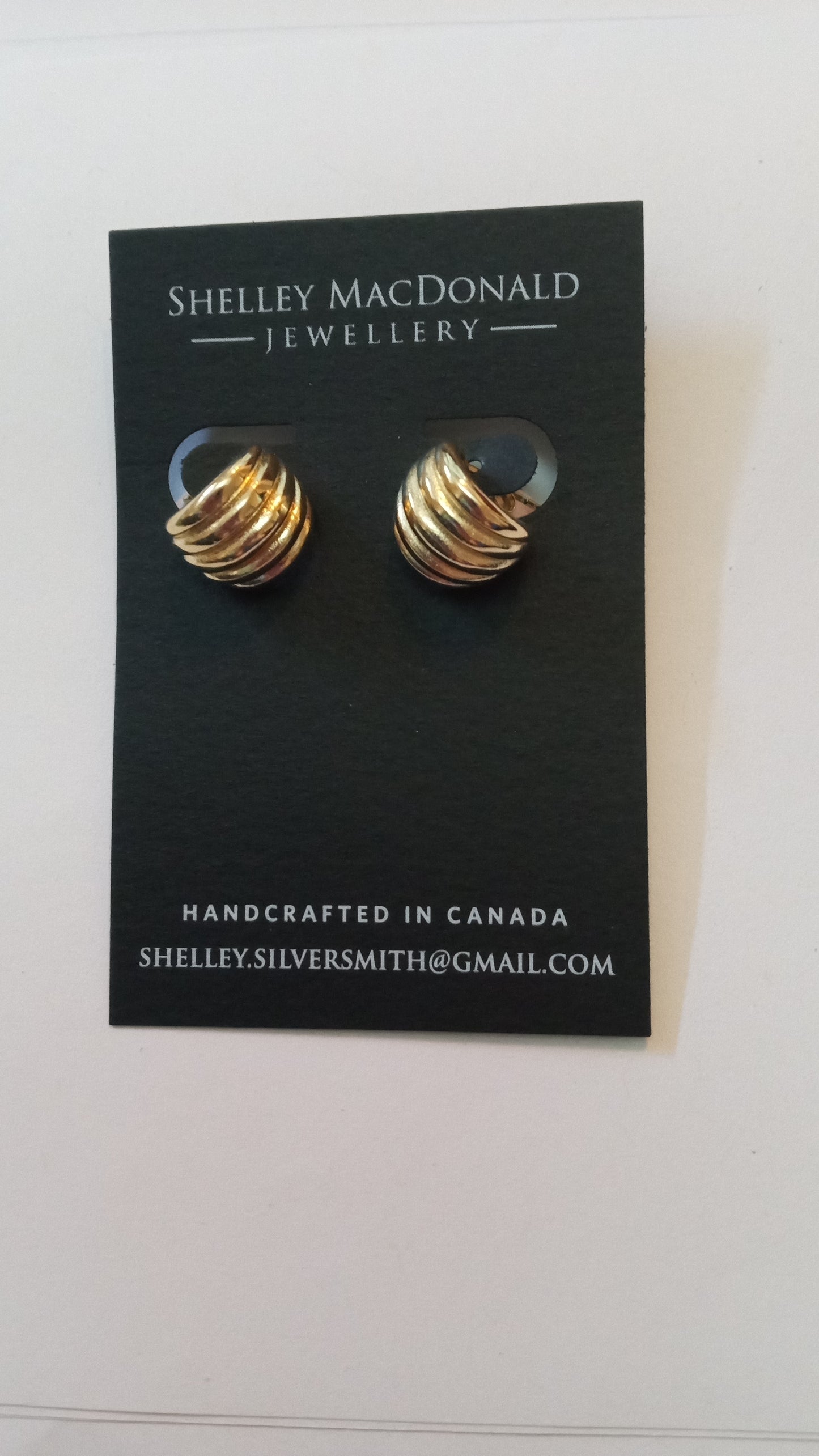 Shell Stud Hoop Earrings Gold Fill