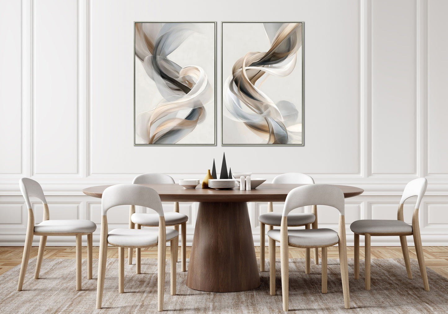 Silken Twist I & II Framed Artwork Bundle