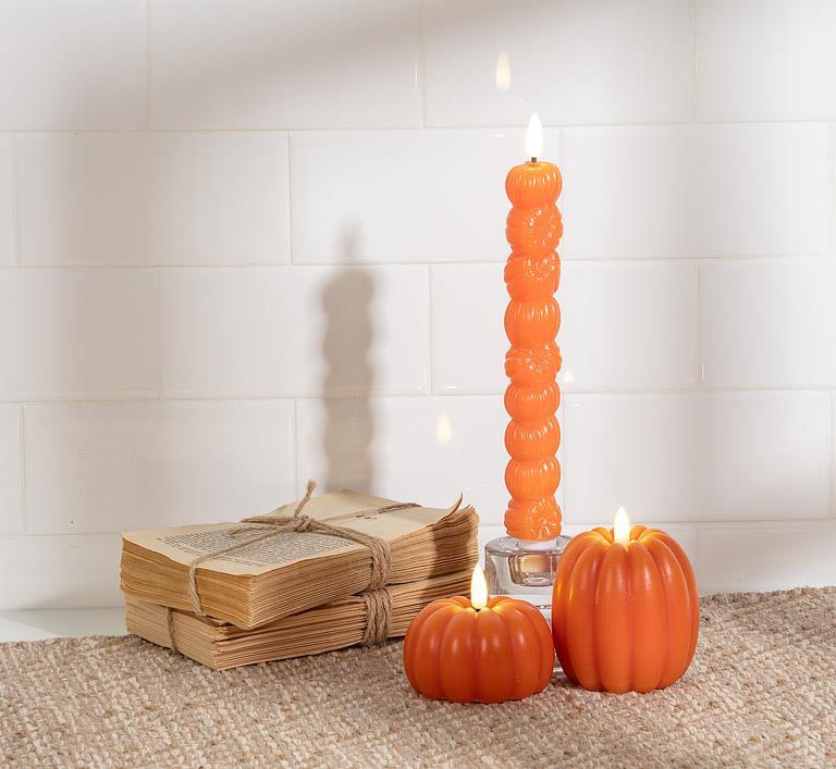 Small Low Pumpkin LED Candle