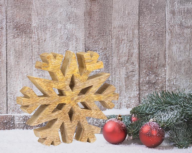 Thick Wood Cutout Snowflake