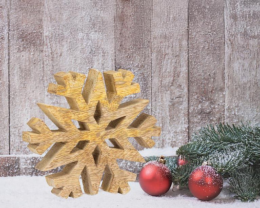 Thick Wood Cutout Snowflake
