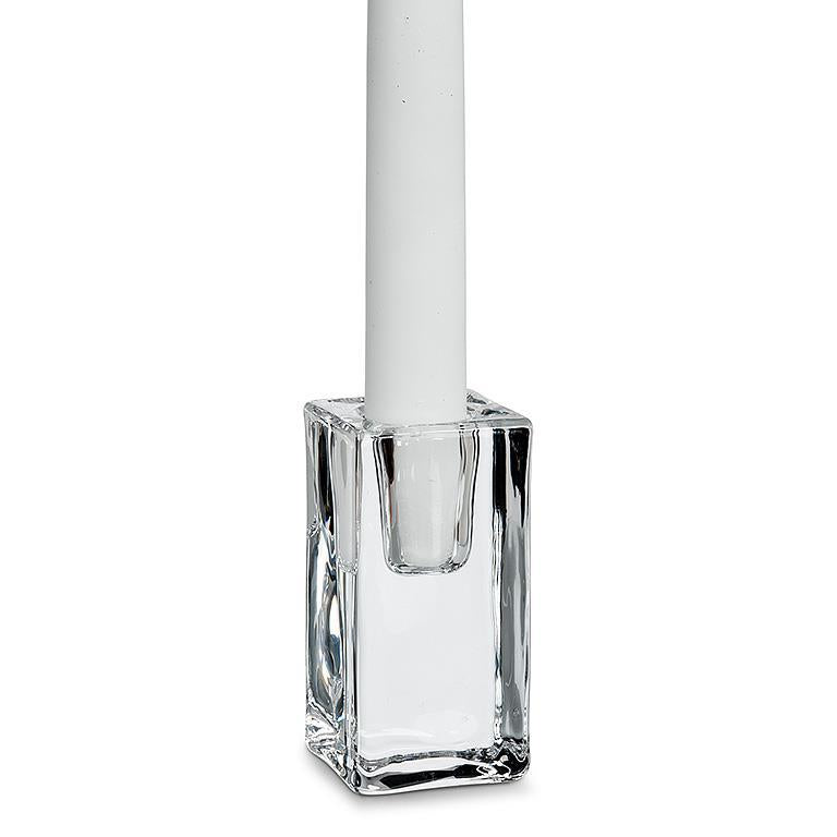 Tall Block Glass Taper Holder