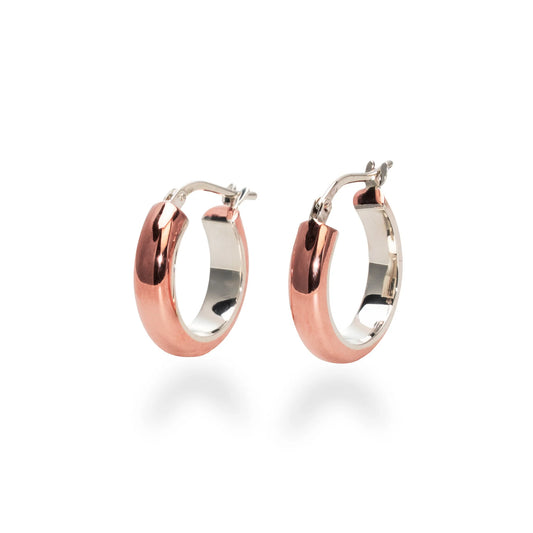 Thick Hoop Stack Earrings Sterling Silver - Handmade Canada