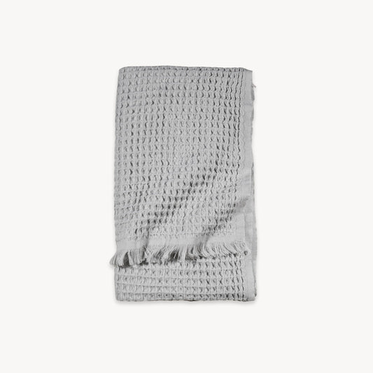 French Waffle Bath Towel - Silk Grey