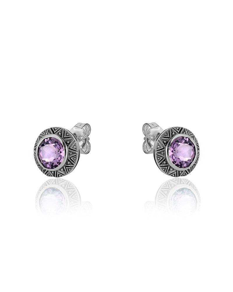 Vintage Amethyst Stud Earrings