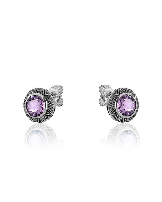 Vintage Amethyst Stud Earrings