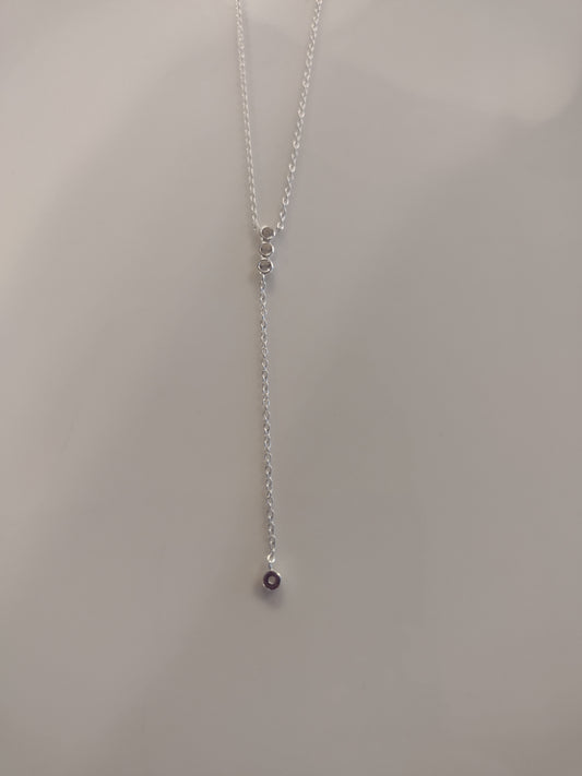 White Topaz Lariat Necklace