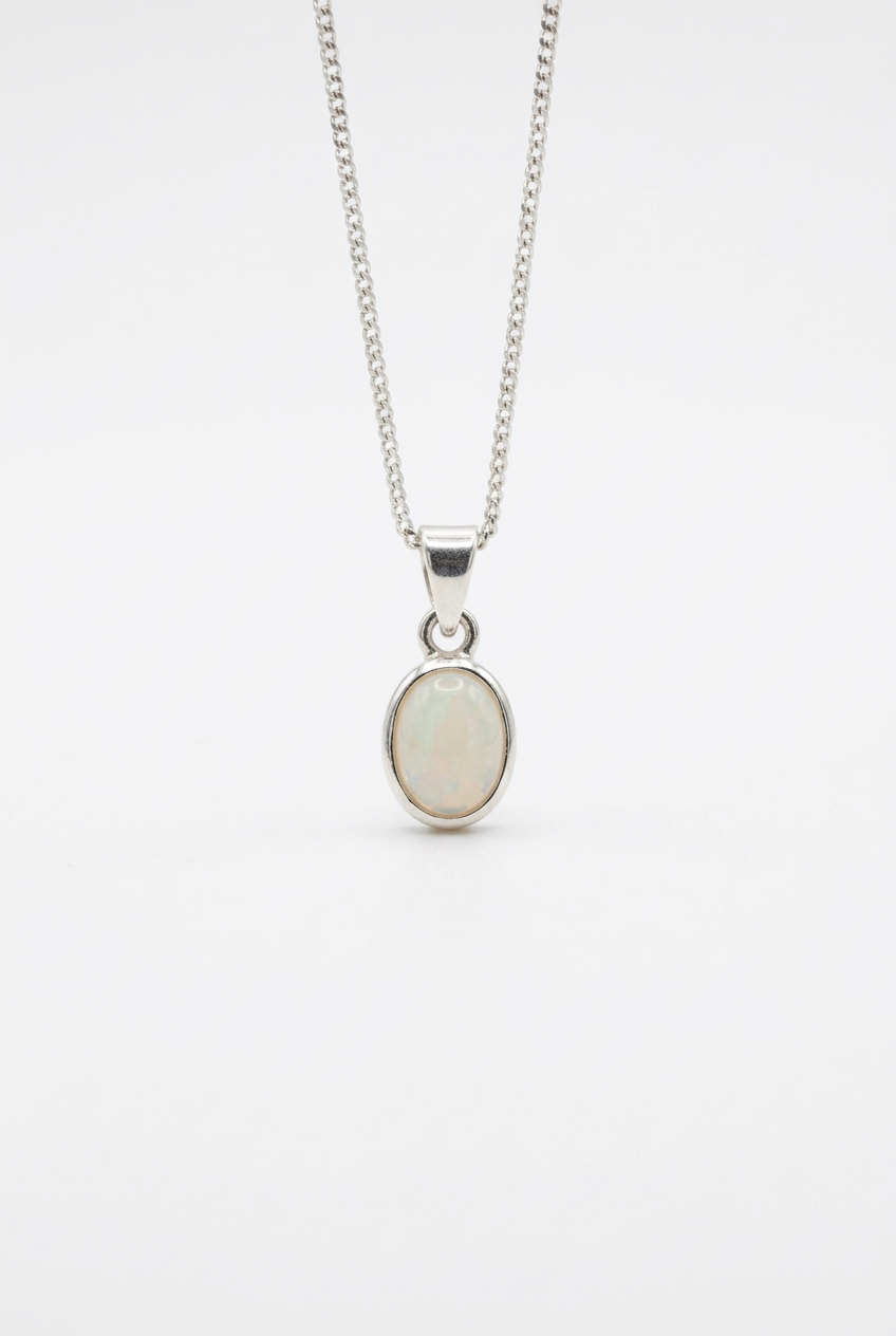 Cleaned-up oval opal necklace