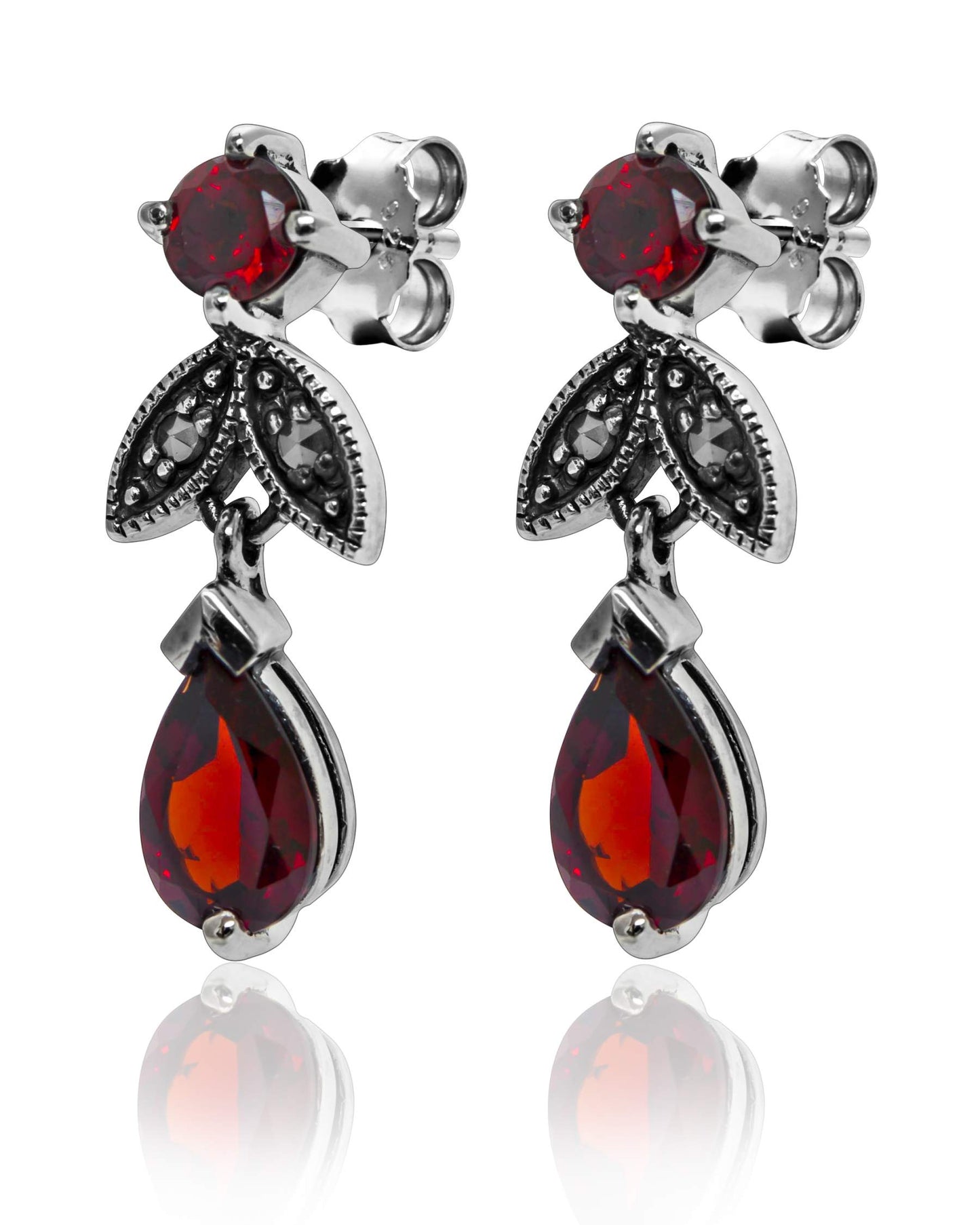 Embellished Garnet Earrings