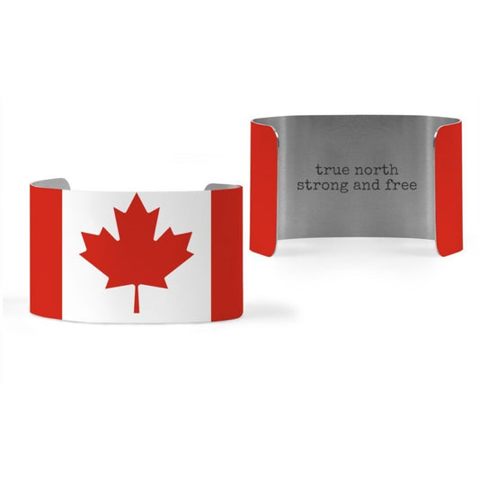 Maple Leaf Statement Cuff 1.5" Aluminum - Canadian Made
