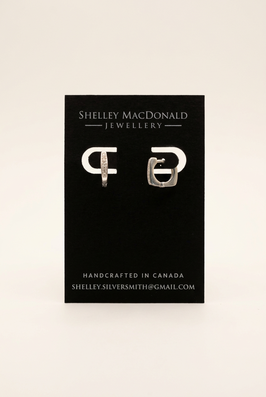 Mini Pave Square Hoops with a cleaner background