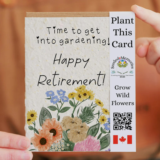 Seeded Paper Retirement  Card - Time to Start Gardening