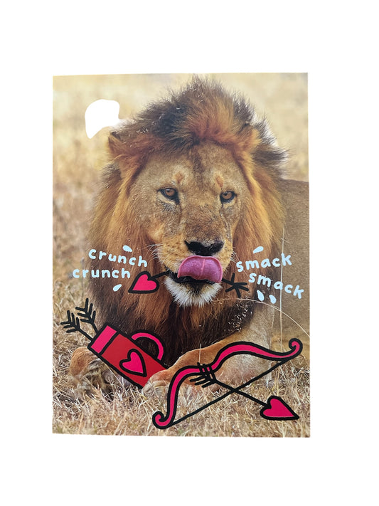 Lion:  Where's Cupid? Valentine's Greeting Card