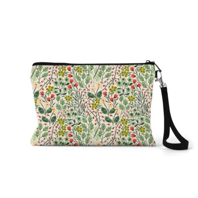 Sweet Meadow Zippered Linen Pouch